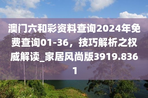 澳门六和彩资料查询2024年免费查询01-36，技巧解析之权威解读_家居风尚版3919.8361