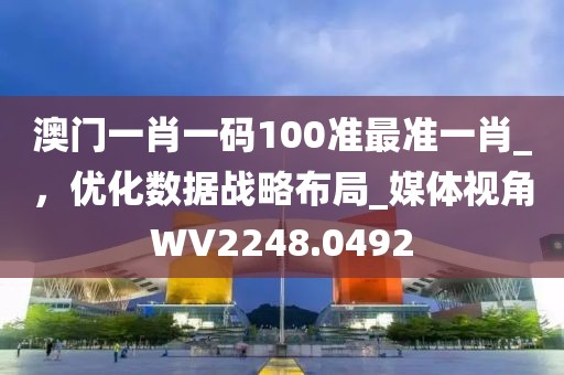 澳门一肖一码100准最准一肖_，优化数据战略布局_媒体视角WV2248.0492