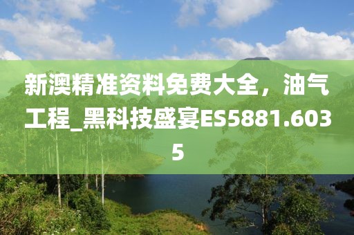 新澳精准资料免费大全，油气工程_黑科技盛宴ES5881.6035