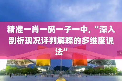 精准一肖一码一子一中,“深入剖析现况评判解释的多维度说法”