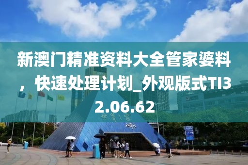 新澳门精准资料大全管家婆料，快速处理计划_外观版式TI32.06.62