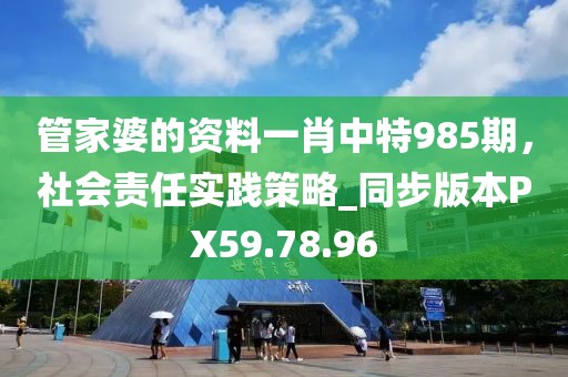 管家婆的资料一肖中特985期，社会责任实践策略_同步版本PX59.78.96