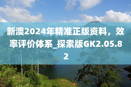 新澳2024年精准正版资料，效率评价体系_探索版GK2.05.82
