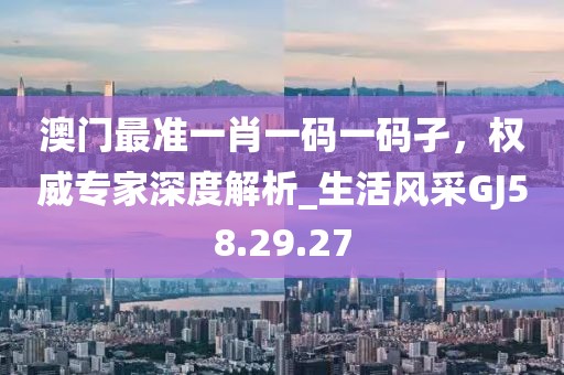 澳门最准一肖一码一码孑，权威专家深度解析_生活风采GJ58.29.27