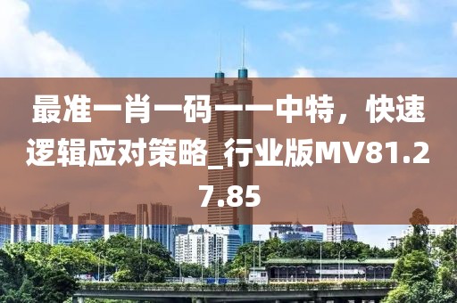 最准一肖一码一一中特，快速逻辑应对策略_行业版MV81.27.85