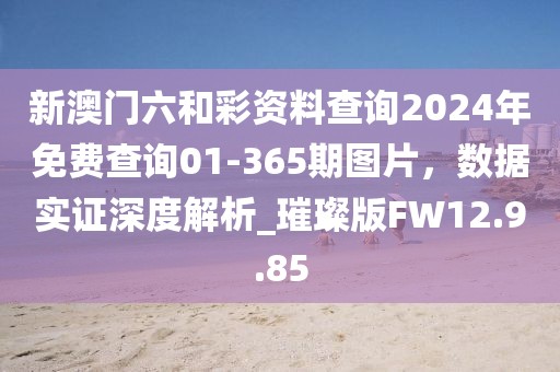 新澳门六和彩资料查询2024年免费查询01-365期图片，数据实证深度解析_璀璨版FW12.9.85