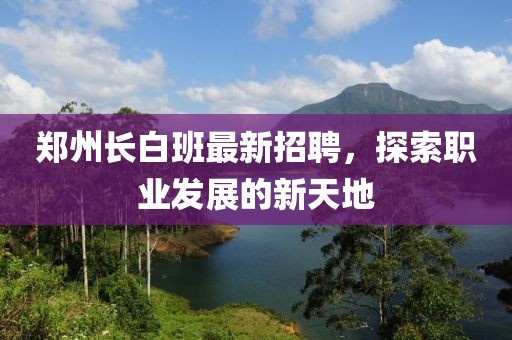 郑州长白班最新招聘，探索职业发展的新天地