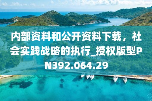 内部资料和公开资料下载，社会实践战略的执行_授权版型PN392.064.29