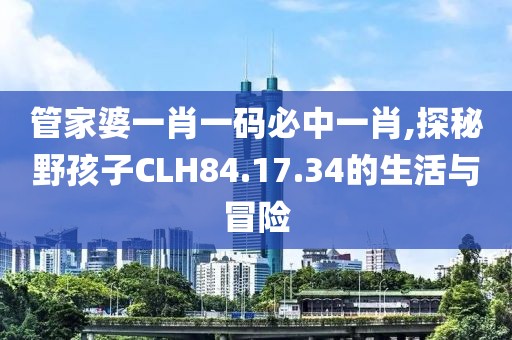 管家婆一肖一码必中一肖,探秘野孩子CLH84.17.34的生活与冒险