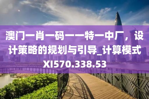 澳门一肖一码一一特一中厂，设计策略的规划与引导_计算模式XI570.338.53