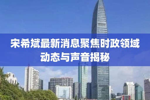 宋希斌最新消息聚焦时政领域动态与声音揭秘