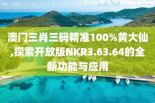 澳门三肖三码精准100%黄大仙,探索开放版NKR3.63.64的全新功能与应用