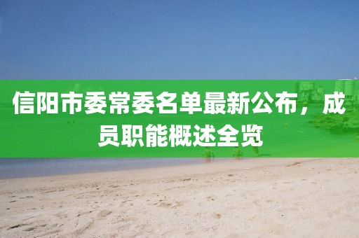 信阳市委常委名单最新公布，成员职能概述全览