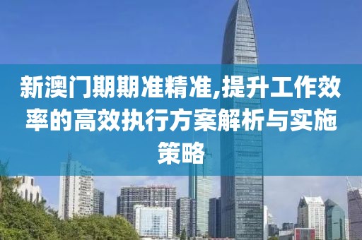 新澳门期期准精准,提升工作效率的高效执行方案解析与实施策略