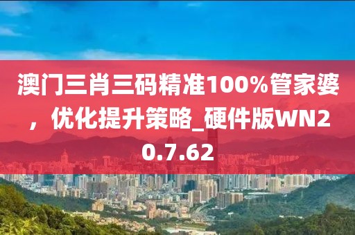 澳门三肖三码精准100%管家婆，优化提升策略_硬件版WN20.7.62