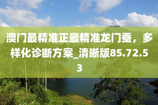 澳门最精准正最精准龙门蚕，多样化诊断方案_清晰版85.72.53