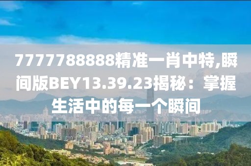 7777788888精准一肖中特,瞬间版BEY13.39.23揭秘：掌握生活中的每一个瞬间
