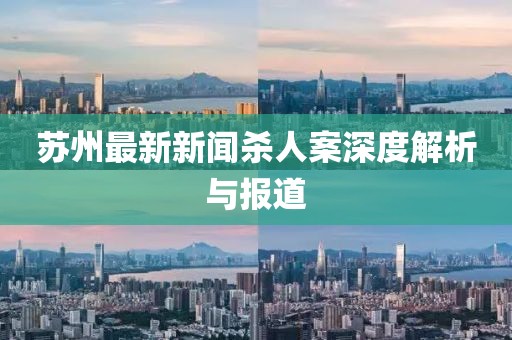 苏州最新新闻杀人案深度解析与报道