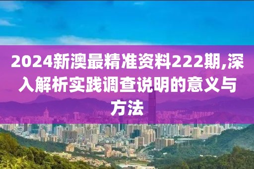 2024新澳最精准资料222期,深入解析实践调查说明的意义与方法