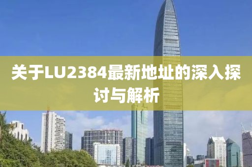 关于LU2384最新地址的深入探讨与解析