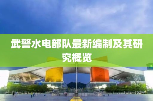 武警水电部队最新编制及其研究概览