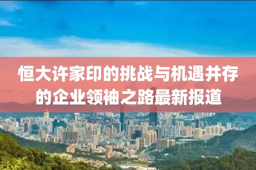 恒大许家印的挑战与机遇并存的企业领袖之路最新报道