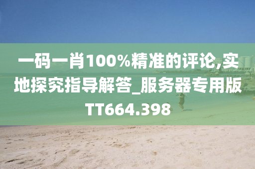 一码一肖100%精准的评论,实地探究指导解答_服务器专用版TT664.398
