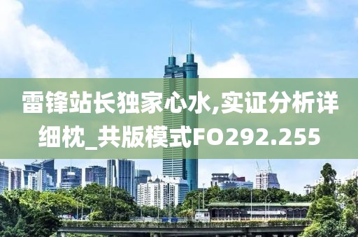 雷锋站长独家心水,实证分析详细枕_共版模式FO292.255