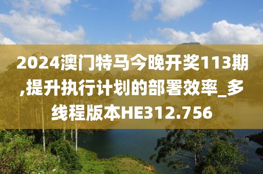 2024澳门特马今晚开奖113期,提升执行计划的部署效率_多线程版本HE312.756