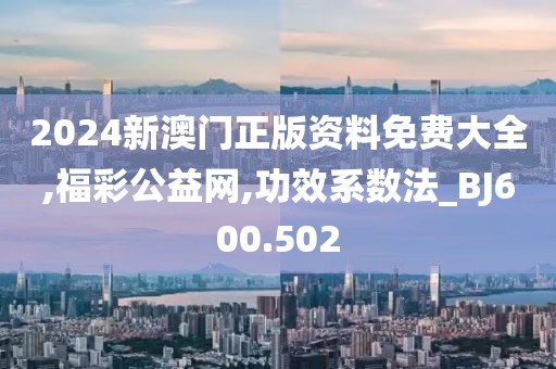 2024新澳门正版资料免费大全,福彩公益网,功效系数法_BJ600.502