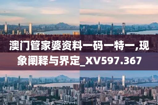 澳门管家婆资料一码一特一,现象阐释与界定_XV597.367