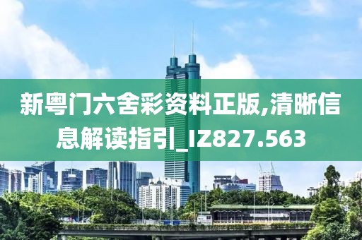 新粤门六舍彩资料正版,清晰信息解读指引_IZ827.563