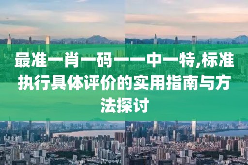 最准一肖一码一一中一特,标准执行具体评价的实用指南与方法探讨