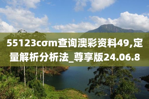 55123cσm查询澳彩资料49,定量解析分析法_尊享版24.06.80