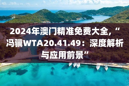 2024年澳门精准免费大全,“冯骥WTA20.41.49：深度解析与应用前景”
