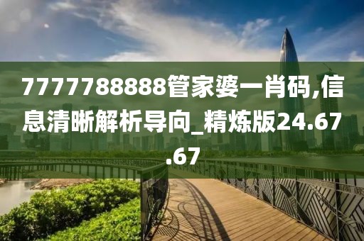 7777788888管家婆一肖码,信息清晰解析导向_精炼版24.67.67