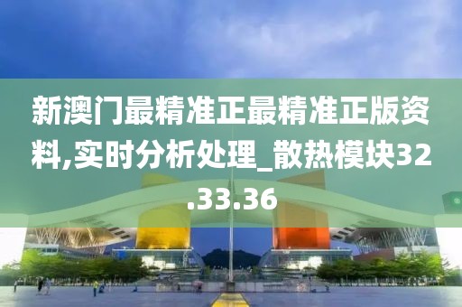 新澳门最精准正最精准正版资料,实时分析处理_散热模块32.33.36