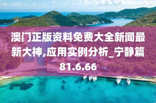 澳门正版资料免费大全新闻最新大神,应用实例分析_宁静篇81.6.66