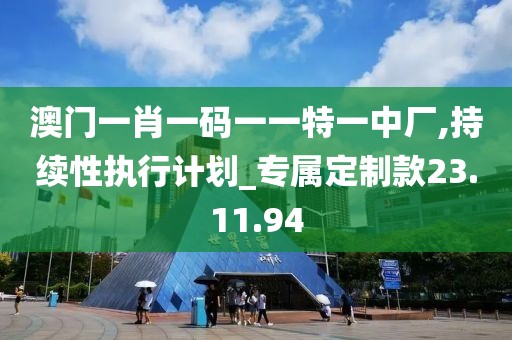 澳门一肖一码一一特一中厂,持续性执行计划_专属定制款23.11.94