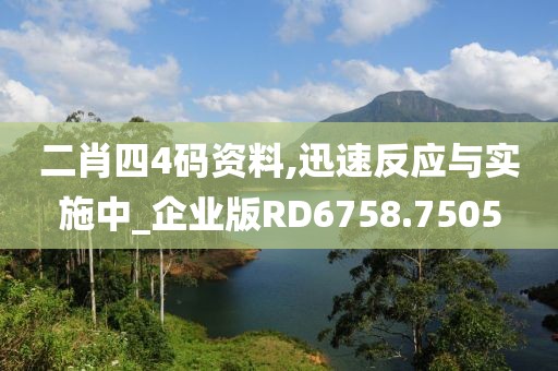 二肖四4码资料,迅速反应与实施中_企业版RD6758.7505