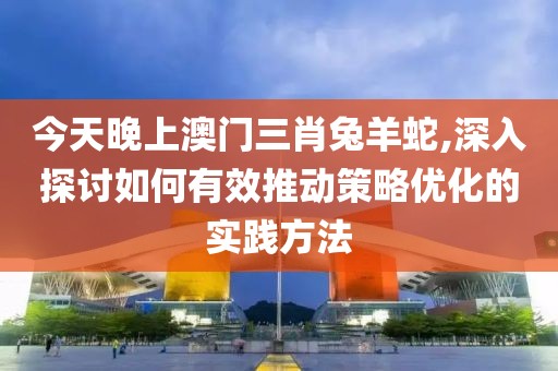 今天晚上澳门三肖兔羊蛇,深入探讨如何有效推动策略优化的实践方法