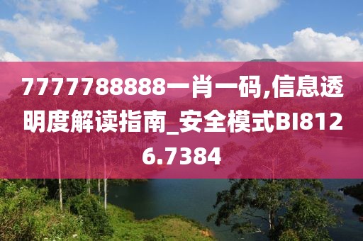 7777788888一肖一码,信息透明度解读指南_安全模式BI8126.7384