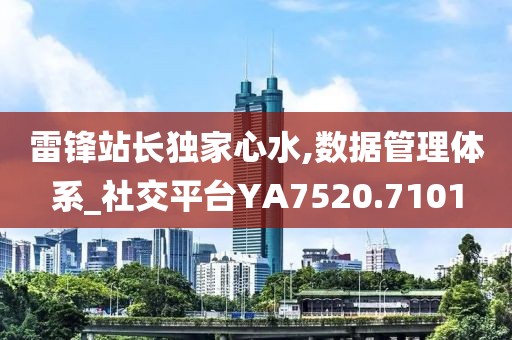 雷锋站长独家心水,数据管理体系_社交平台YA7520.7101