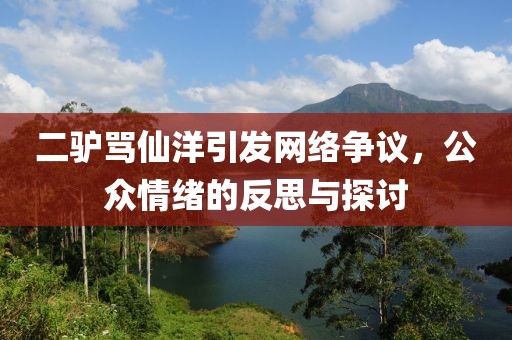 二驴骂仙洋引发网络争议，公众情绪的反思与探讨