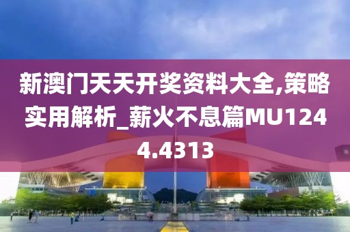新澳门天天开奖资料大全,策略实用解析_薪火不息篇MU1244.4313