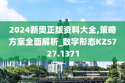 2024新奥正版资料大全,策略方案全面解析_数字形态KZ5727.1371