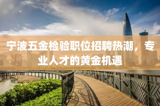 宁波五金检验职位招聘热潮，专业人才的黄金机遇