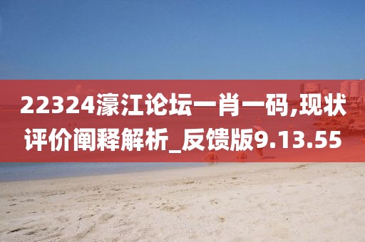 22324濠江论坛一肖一码,现状评价阐释解析_反馈版9.13.55