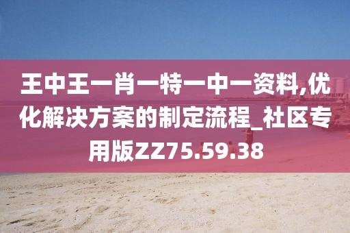 王中王一肖一特一中一资料,优化解决方案的制定流程_社区专用版ZZ75.59.38