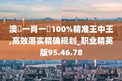 澳門一肖一碼100%精准王中王,高效落实精确规划_职业精英版95.46.78